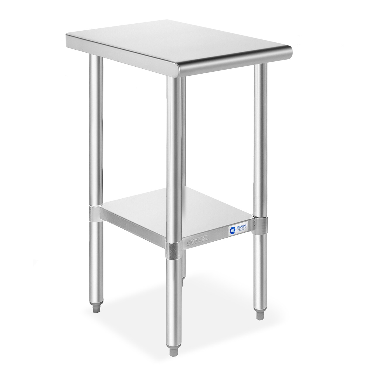 GRIDMANN Stainless Steel Work Table, NSF Commercial Kitchen Prep Table with Under Shelf for Restaurant and Home
